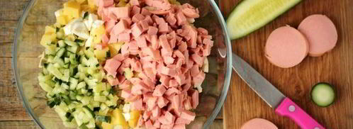 салат окрошка. Шаг 3