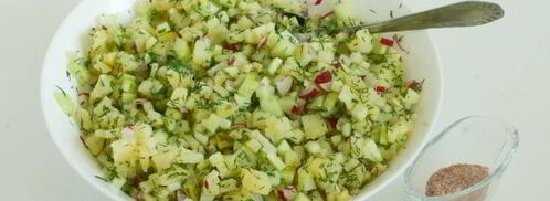 вегетарианская окрошка на сыворотке. Шаг 6