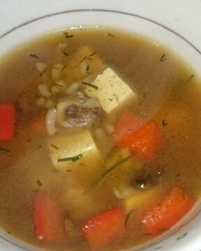 Острый японский суп с тофу