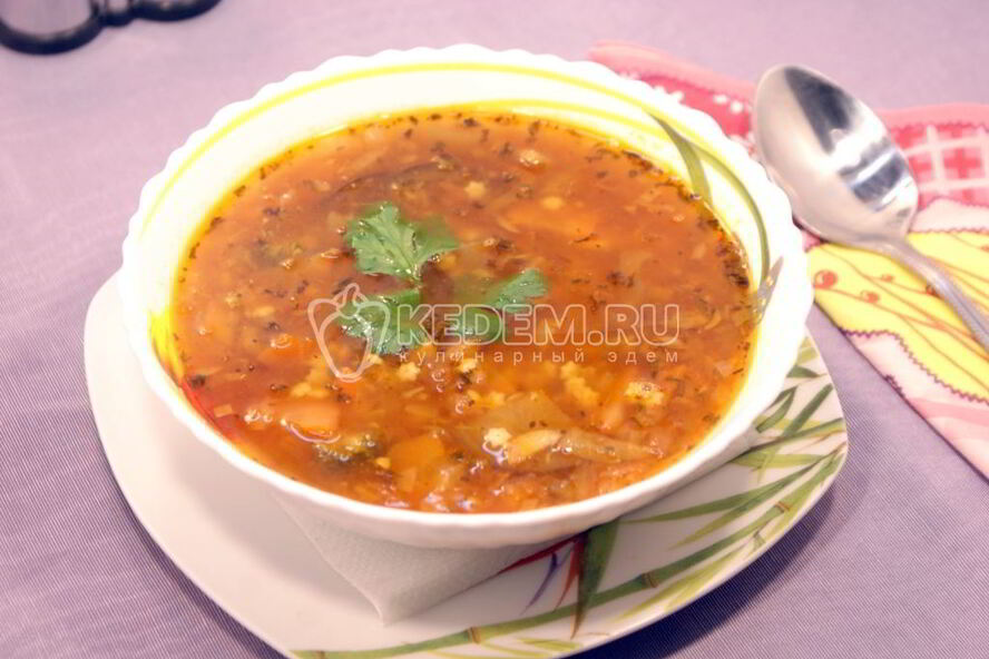 Рецепт овощной суп с баклажанами
