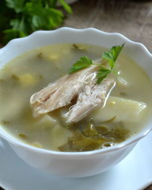 Щавелевый суп с яйцом