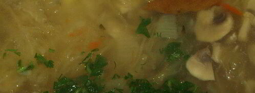 постные щи из квашеной капусты с шампиньонами. Шаг 4