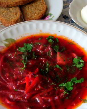 Щи из красной капусты