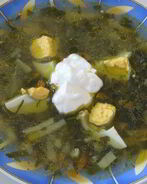 Щи из щавеля на курином бульоне