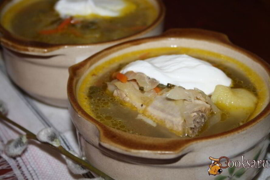 Рецепт щи с квашеной капустой и молодым щавлем