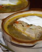 Щи с квашеной капустой и молодым щавлем