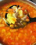 Щи с помидорами и болгарским перцем