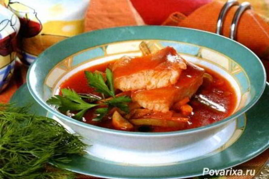 Рецепт рыбная солянка с шампиньонами