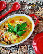 Солянка из горбуши с рисом и каперсами