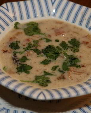 Суп из белой фасоли со сморчками