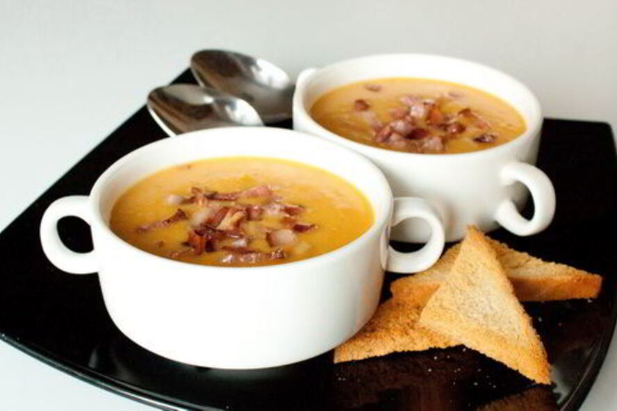 Рецепт гороховый суп-пюре с беконом