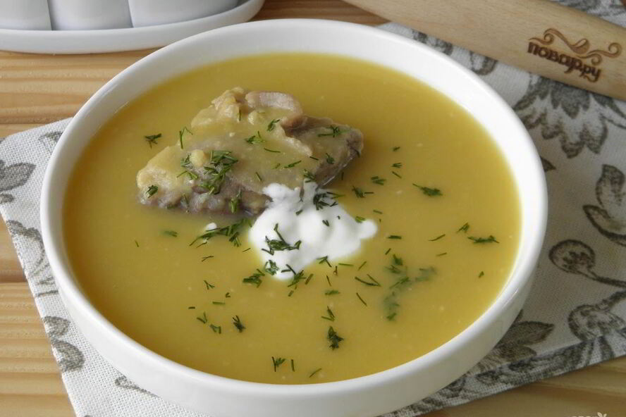 Рецепт гороховый суп-пюре с мясом