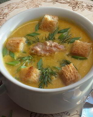 Кукурузный суп-пюре с тунцом