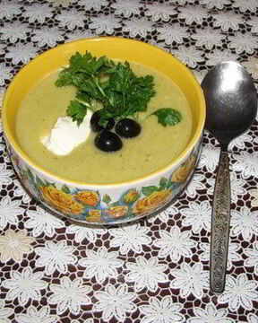 Овощной суп-пюре с оливками