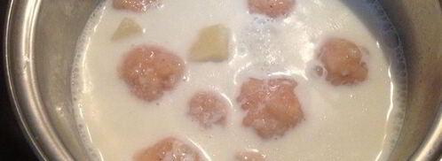 сливочно-грибной суп-пюре с фрикадельками. Шаг 9