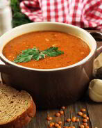 Суп-пюре из чечевицы с овощами