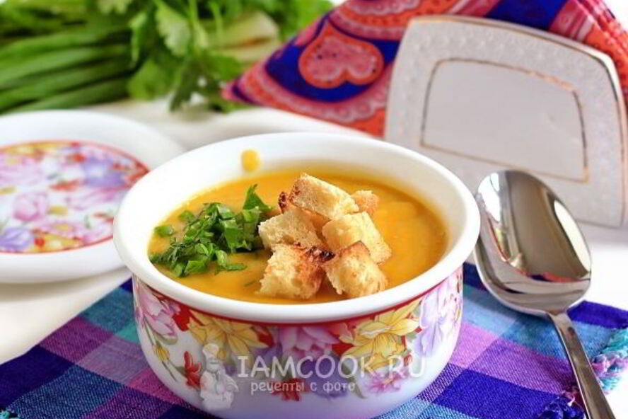 Рецепт суп-пюре из кабачков с сухариками