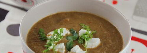 суп-пюре с запеченными баклажанами, помидорами и грибами. Шаг 7