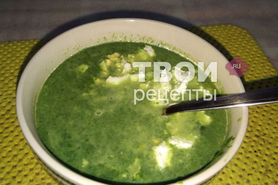 Рецепт суп-пюре со шпинатом и брынзой