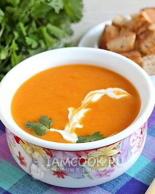 Томатно-тыквенный суп-пюре с картофелем