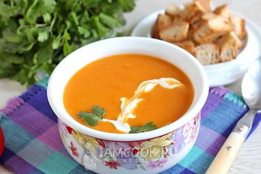 Рецепт томатно-тыквенный суп-пюре с картофелем