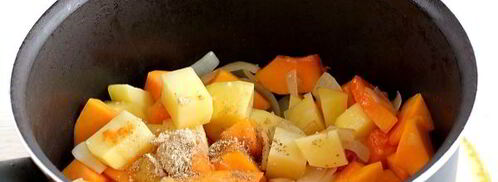 томатно-тыквенный суп-пюре с картофелем. Шаг 8