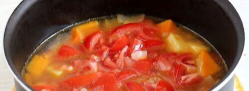 томатно-тыквенный суп-пюре с картофелем. Шаг 10