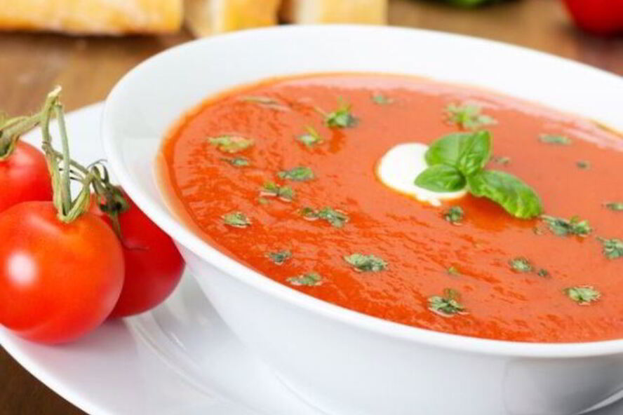 Рецепт томатный суп-пюре с базиликом