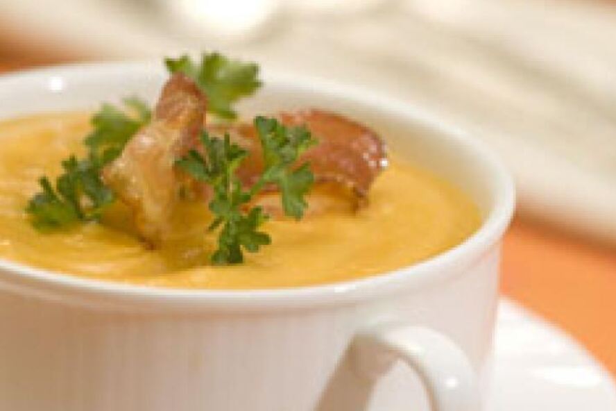 Рецепт тыквенный суп-пюре с беконом