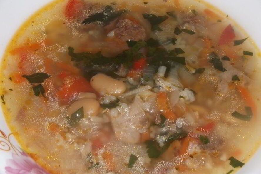 Рецепт суп рисовый с фасолью