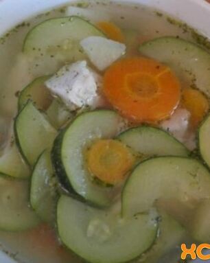 Суп с кабачком и курицей