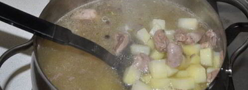 суп с куриными сердечками. Шаг 4