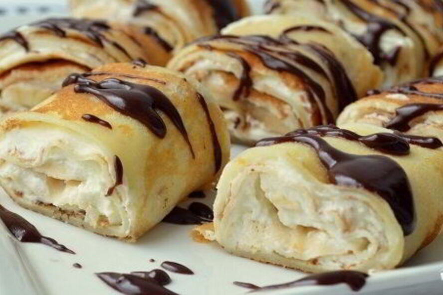 Рецепт блинчики с банановой начинкой