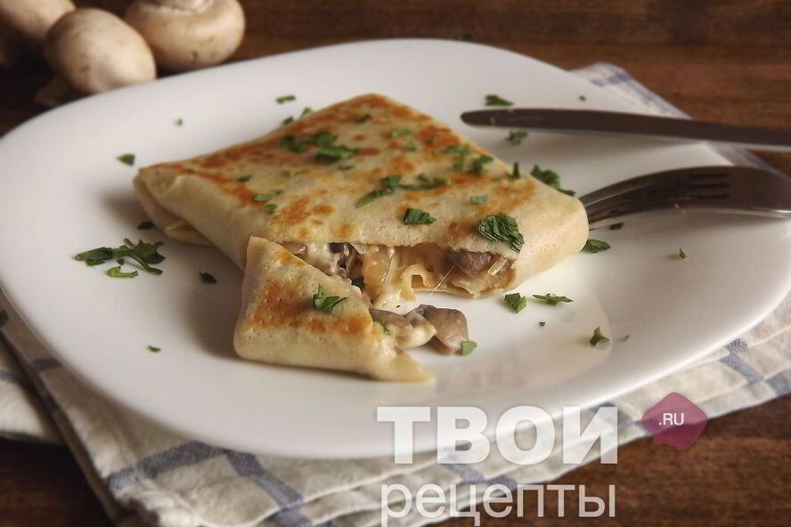 Рецепт блинчики с грибами