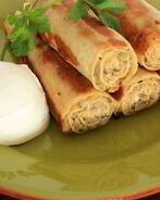 Блинчики с мясом и грибами