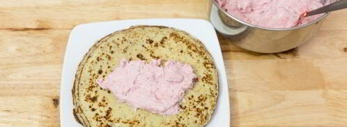 блинчики с творогом и клубникой. Шаг 12