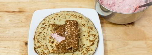 блинчики с творогом и клубникой. Шаг 13