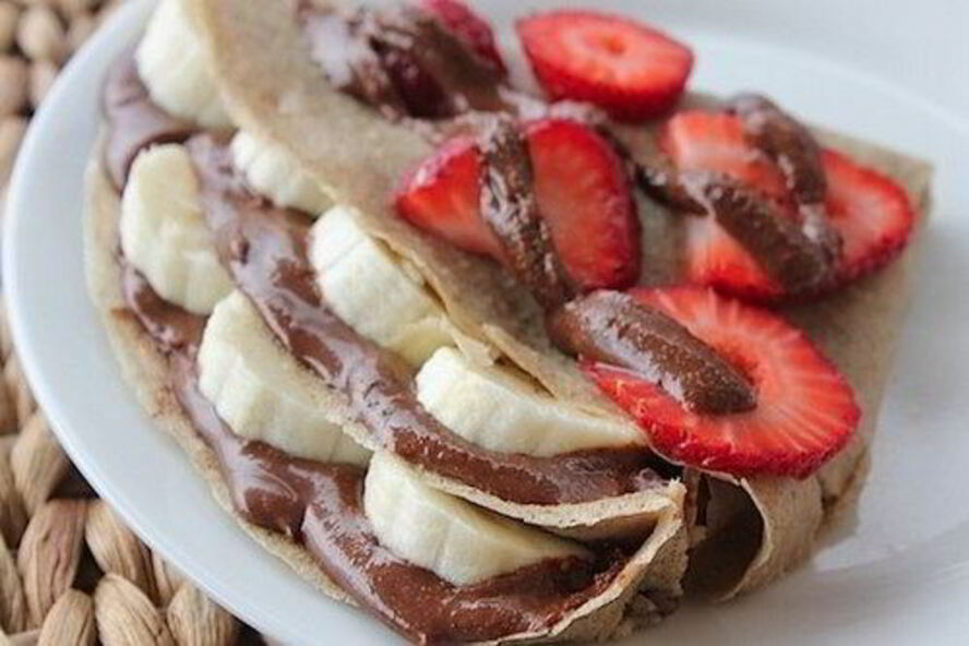 Рецепт блины из овсяной муки с бананом и шоколадом