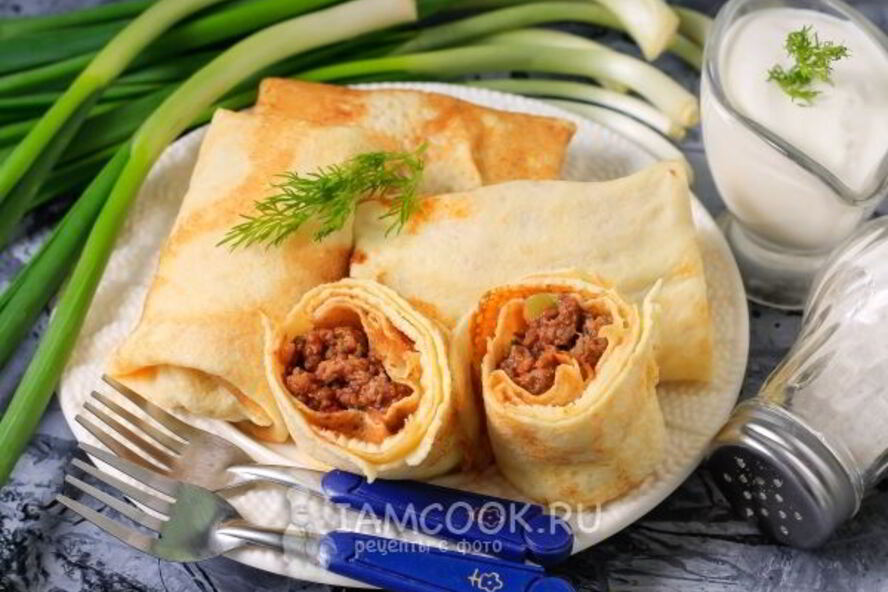 Рецепт фаршированных блинов с фаршема