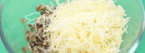 фаршированные блины с грибами и сыром. Шаг 7