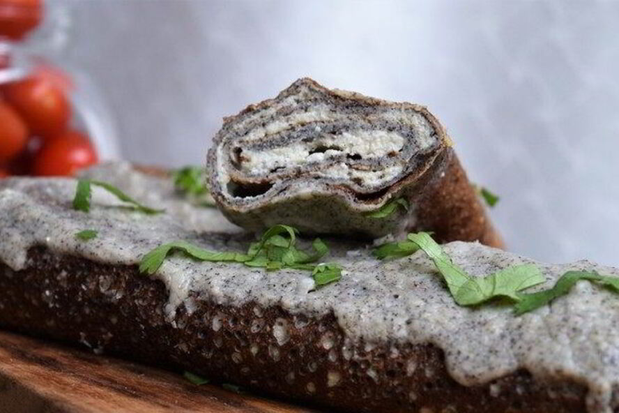 Рецепт гречневые блинчики с баклажанной начинкой