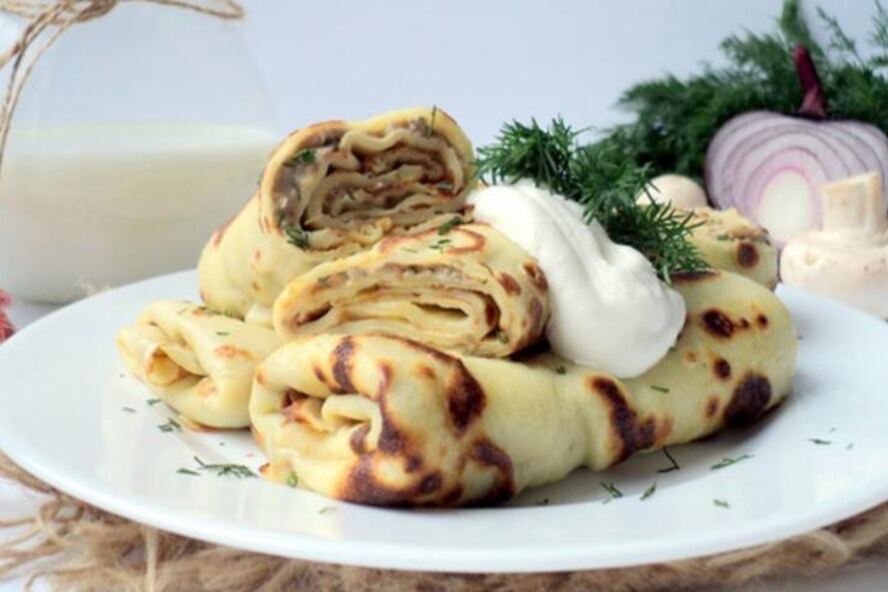 Рецепт налистники с паштетом из грибов и крем-сыра