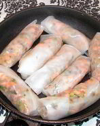 Рисовые блинчики с лососем