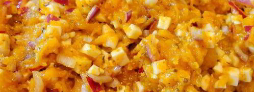 томатные блинчики с пряной тыквой и брынзой. Шаг 8