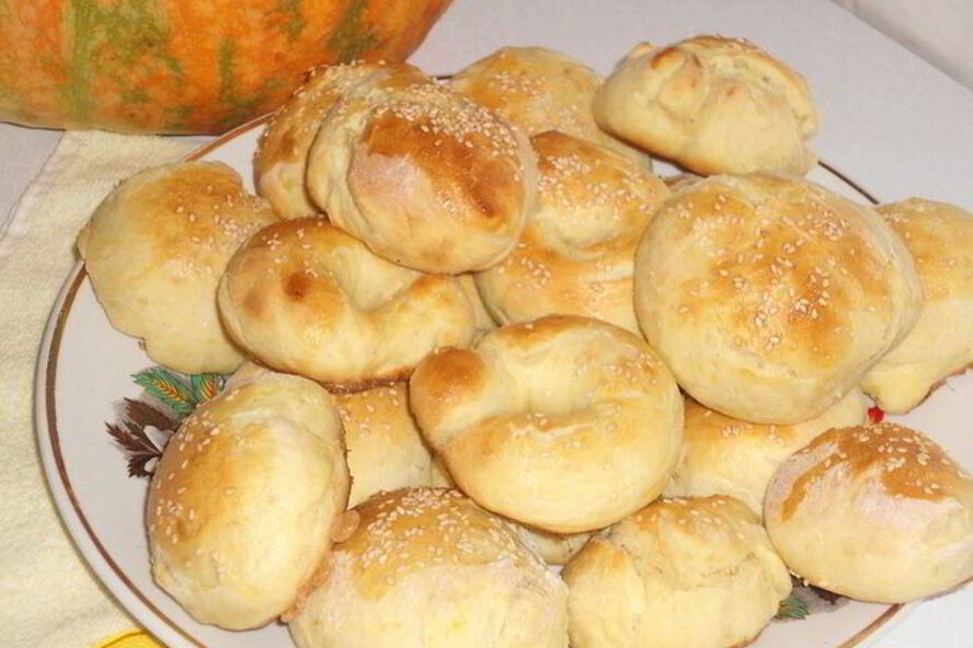 Рецепт булочки тыквенные, дрожжевые
