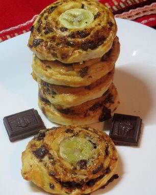 Шоколадно-банановые булочки Улитки