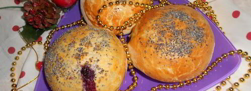 ванильно-маковые булочки с творогом и черникой. Шаг 7