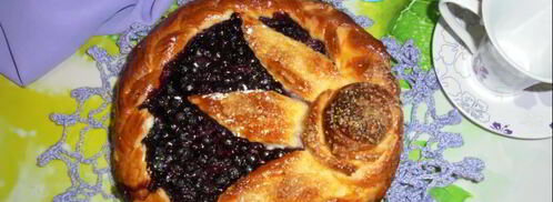 ватрушка с козьим творогом и черникой. Шаг 5