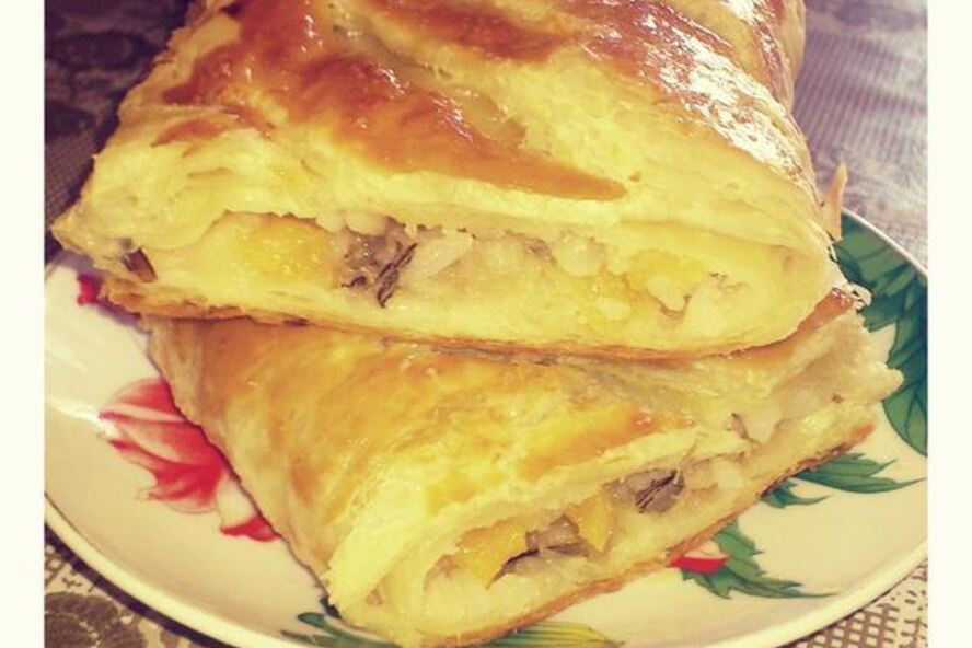 Рецепт быстрые слойки с рисовой начинкой