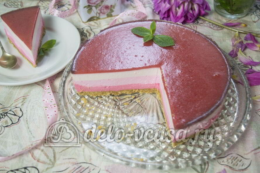Рецепт клубничный чизкейк с творогом без выпечки